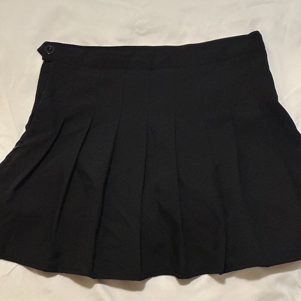 YesStyle Pleated black mini skirt tennis skirt